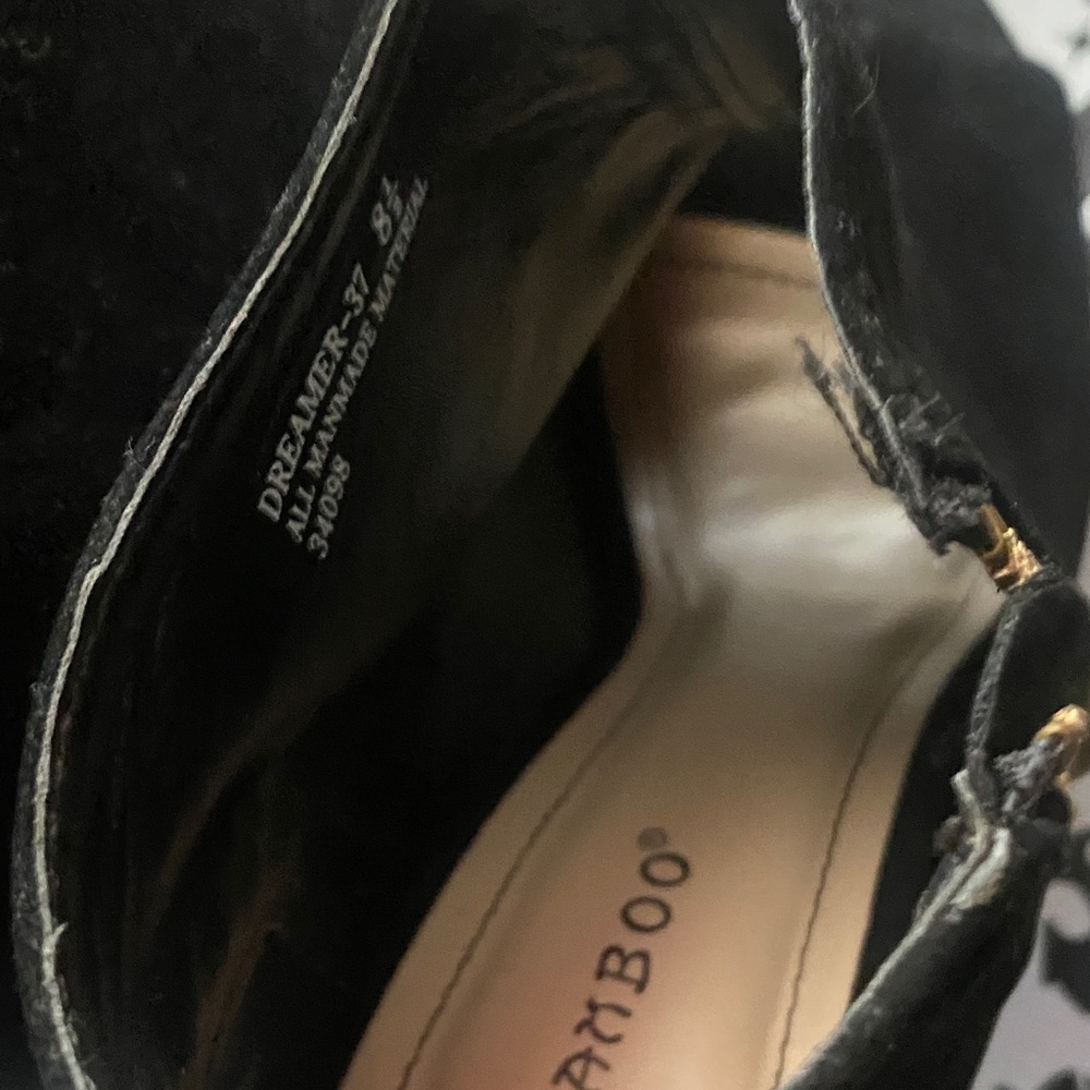 BAMBOO Black Peep Toe Ankle Booties - Picture 7 of 8